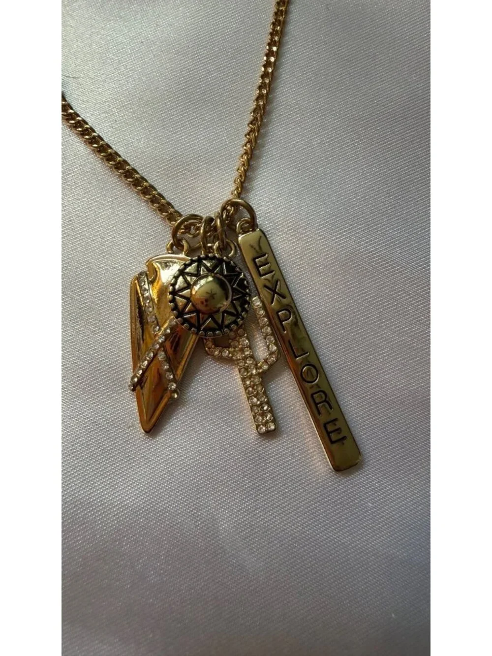 BCBGGeneration Gold-Tone Charm Necklace With Crystal Accents & 